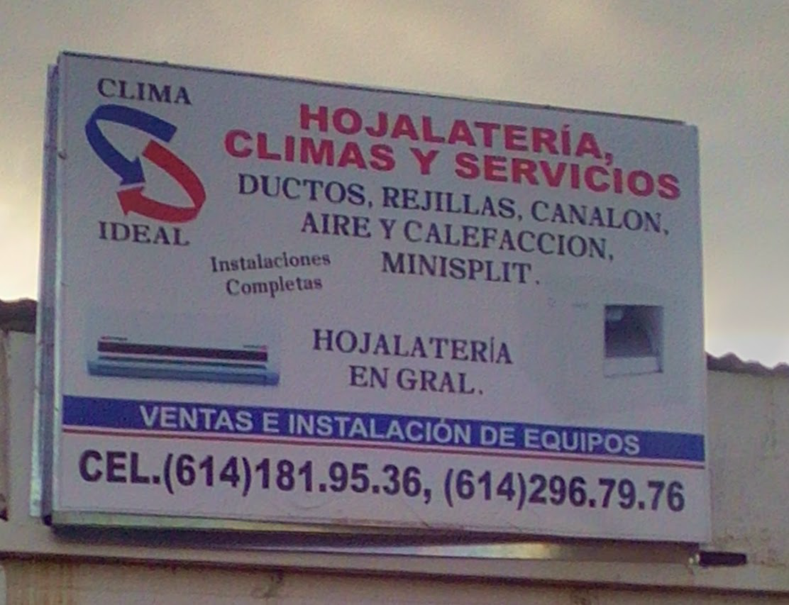 Logotipo Clima Ideal tomado del letrero del negocio